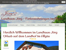 Tablet Screenshot of landhaus-joerg.de